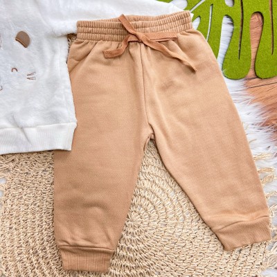 Conj. Casaco de Pelinho Bebê Tigre e Calça de Moletom - Off White